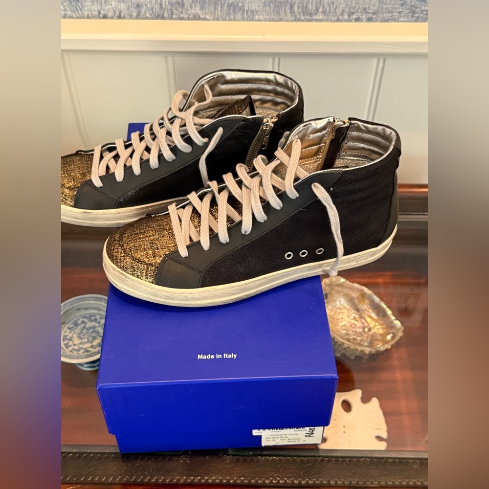 Women’s Black & Gold P448 High Sneakers